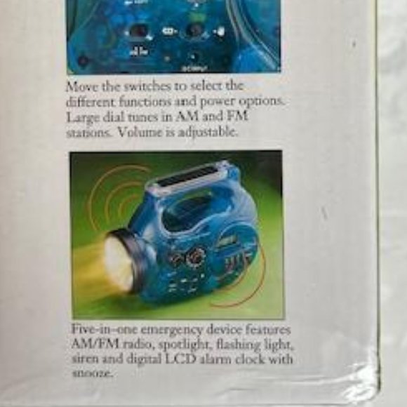 Sharper Image Emergency Radio & Spotlight with Hand Crank - Picture 10 of 11